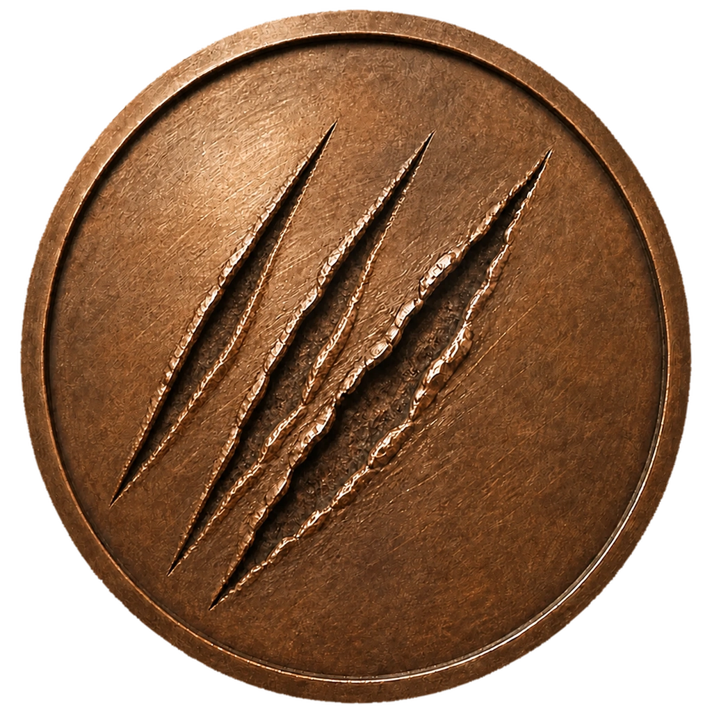 Bronze III medal with three claw marks