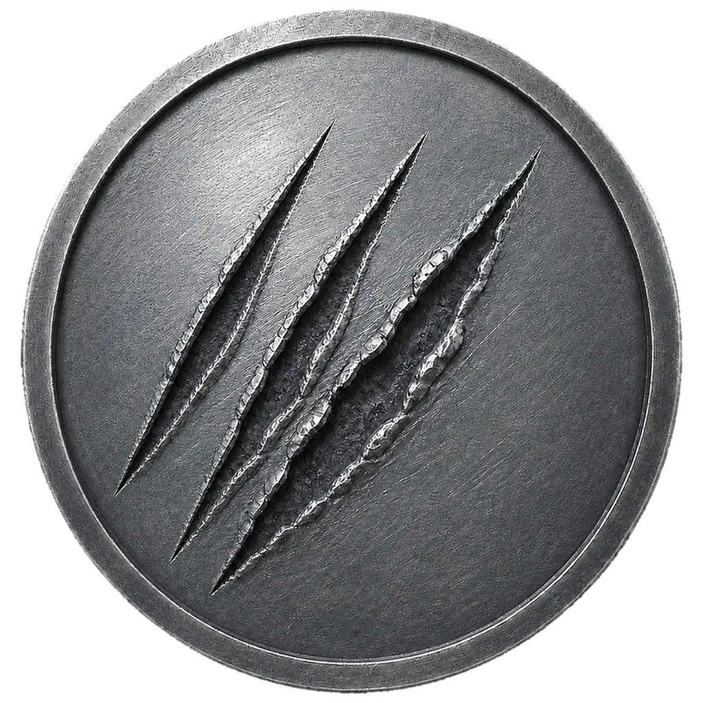 Silver III medal with three claw marks